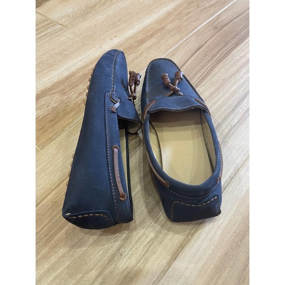 J.Crew Men Size 8 Driving Leather Moccasins Flats Tassel Blue Made in Italy main image 7